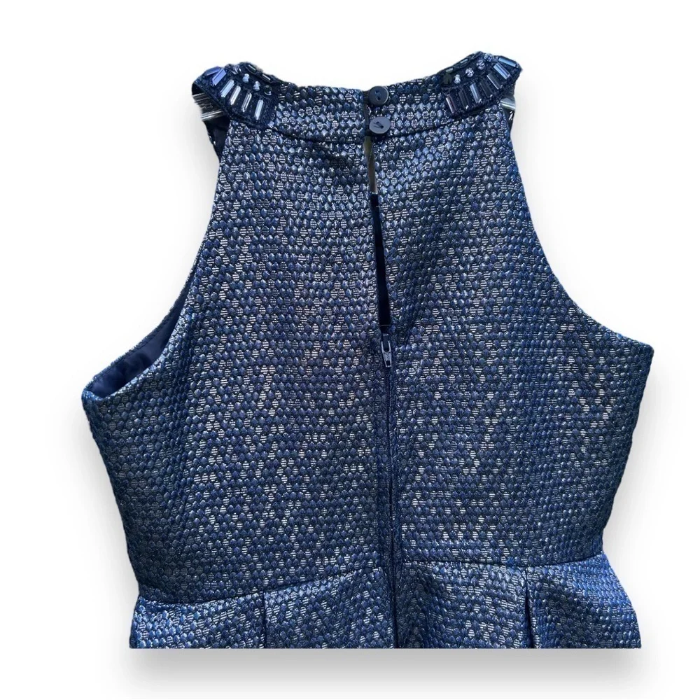 Rare Editions Dress Sparkly Blue Sleeveless Petticoat Girls (see measurements)
